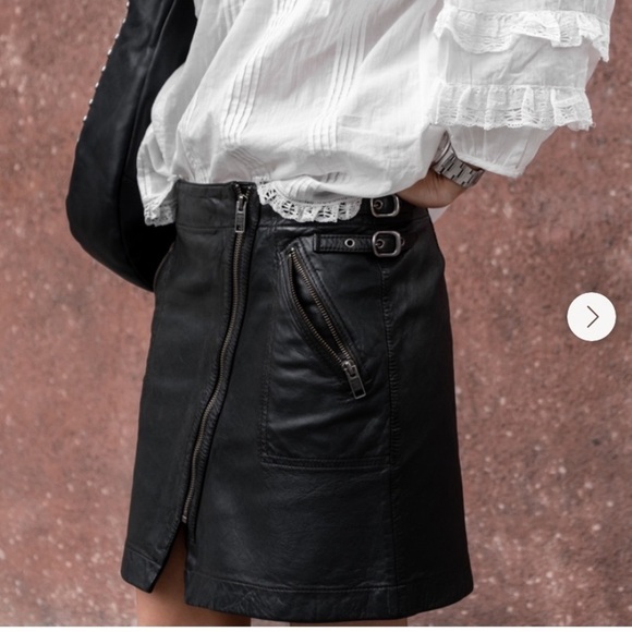 Frye Dresses & Skirts - “FRYE” Diya Leather Moto Mini Skirt